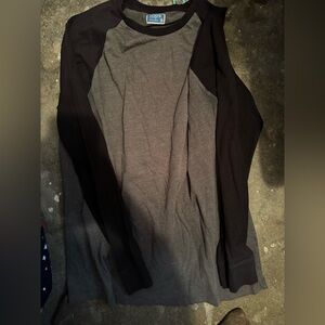 J. Crew Factory Black and Gray Long Sleeve Tee